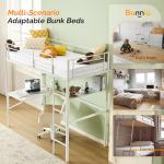 Bonnlo Loft Bunk Bed with Desk and LED Light