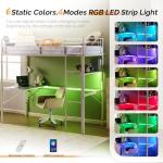 Bonnlo Loft Bunk Bed with Desk and LED Light