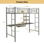 Multigot Metal Bunk Bed with Desk and Ladder