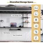 Metal Bunk Bed with Desk and Shelves