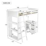 Kids Bunk Bed with Desk and Storage Drawers