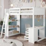 Kids Bunk Bed with Desk and Storage Drawers