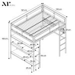 Denver High Sleeper Bunk Bed with LED Lights