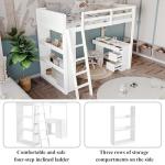Kids Bunk Bed with Desk and Storage Drawers