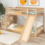 Kids High Sleeper Bunk Bed with Slide & Storage