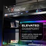 X-Rocker RGB High Sleeper Bunk Bed with Desk
