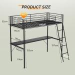 Bonnlo Loft Bunk Bed with Desk and LED Light