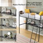 Bonnlo Loft Bunk Bed with Desk and LED Light