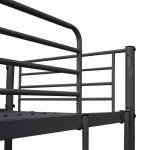 Black Metal Twin Bunk Bed with Desk