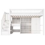 KUIKUI High Sleeper Loft Bed with Desk and Storage