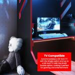 Black High Sleeper Bunk Bed with Desk & LED