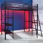 X-Rocker Gaming Bunk Bed with Desk and Shelves