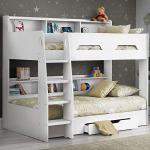 Wooden Bunk Bed with Storage Drawers and Mattresses