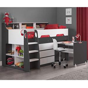 White and Grey Kids Mid Sleeper Bunk Bed