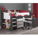 White and Grey Kids Mid Sleeper Bunk Bed