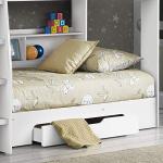 Wooden Bunk Bed with Storage Drawers and Mattresses