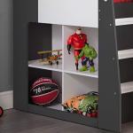 White and Grey Kids Mid Sleeper Bunk Bed