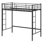 Metal Bunk Bed with Ladders and Guardrail