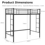 Metal Bunk Bed with Ladders and Guardrail
