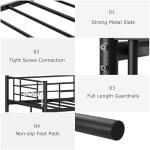 Metal Bunk Bed with Ladders and Guardrail