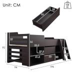 Miyemo Kids Mid Sleeper Bunk Bed with Storage