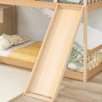 Kids High Sleeper Bunk Bed with Slide & Storage