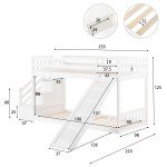 Kids Wooden Bunk Bed Frame with Slide and Stairs