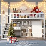 High Sleeper Bed with Desk and Storage Stairs