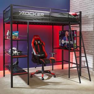 Fortress High Sleeper Gaming Bunk Bed With Storage