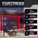X-Rocker Fortress Metal Bunk Bed with Desk
