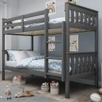 Double Wooden Bunk Beds with Mattresses for Kids