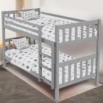 Sturdy Double Bunk Bed with Guardrails and Stairs