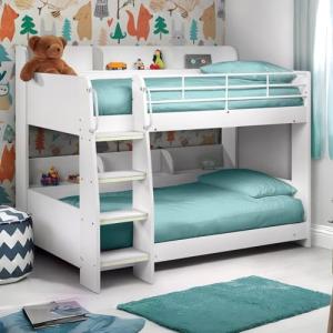 Stone White Wooden Single Bunk Bed By Julian Bowen
