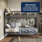 Sturdy Wooden Single Bunk Bed for Kids - Grey