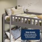 Sturdy Wooden Single Bunk Bed for Kids - Grey