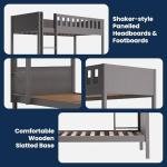 Sturdy Wooden Single Bunk Bed for Kids - Grey