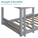 Triple Pine Wood Bunk Bed for Kids