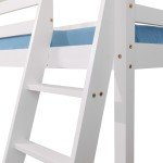 Kids Pine Wooden Loft Bunk Bed Frame