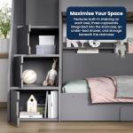 Stylish Grey Double Bunk Bed With Storage