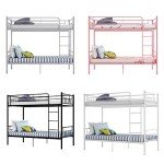Black Metal Single Bunk Bed with Mattress Option