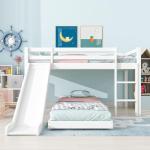 Kids Wooden Bunk Bed With Slide And Stairs