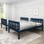 Blue Solid Wood Double Bunk Bed for Kids