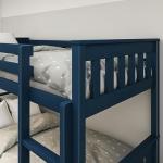 Blue Solid Wood Double Bunk Bed for Kids