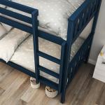 Blue Solid Wood Double Bunk Bed for Kids