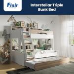 Flair Furnishings Kids Triple Bunk Bed with Trundle
