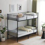 Twin Over Twin Metal Bunk Bed with Ladder