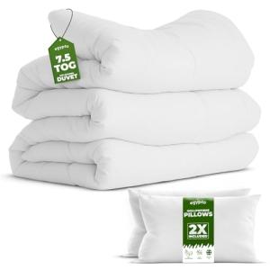 King Size 7 5 Tog Duvet Jumbo Pillow Set