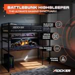X-Rocker Battlebunk Bunk Bed with Desk - Black
