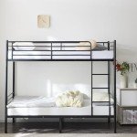 Twin Over Twin Metal Bunk Bed with Ladder