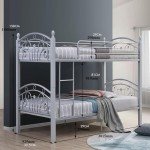 Metal Bunk Bed for Kids with Ladder - Grey